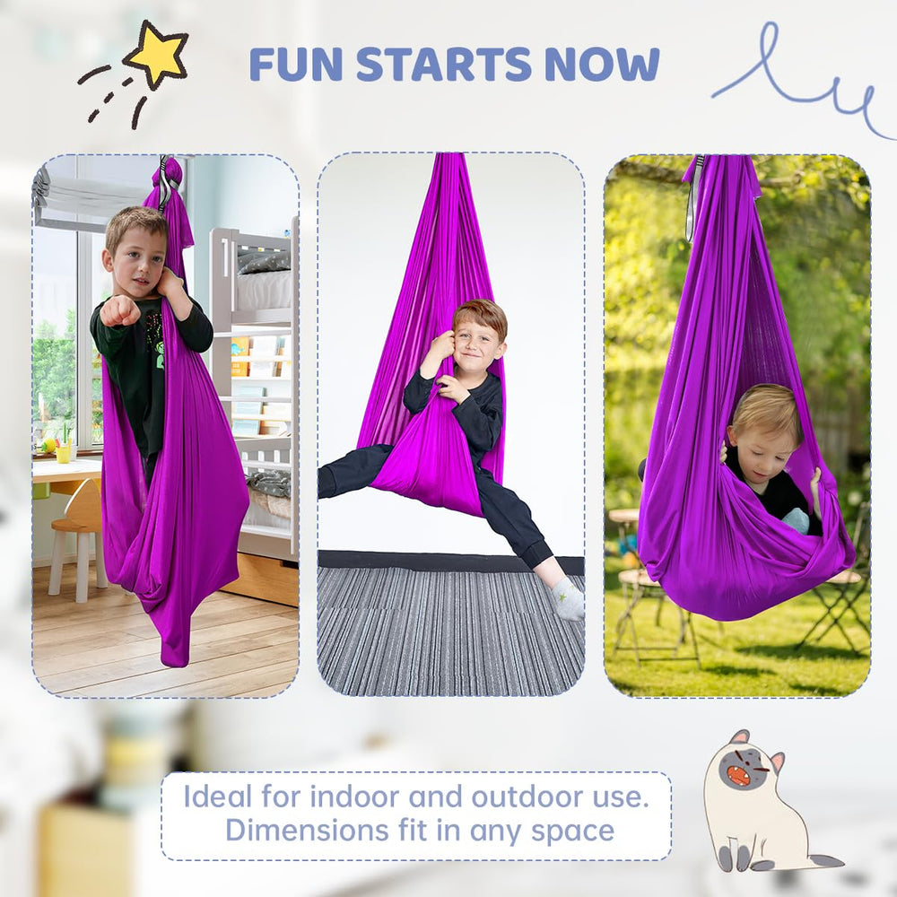 Aokitec Sensory Swing set up in a garden space