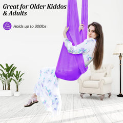Aokitec Sensory Swing showing soft silky nylon material