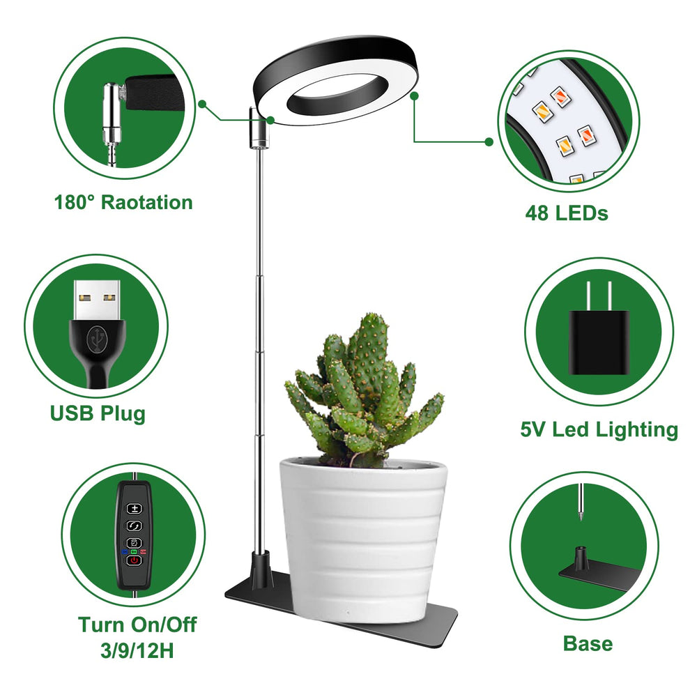 Aokrean Halo Grow Light set against indoor plants
