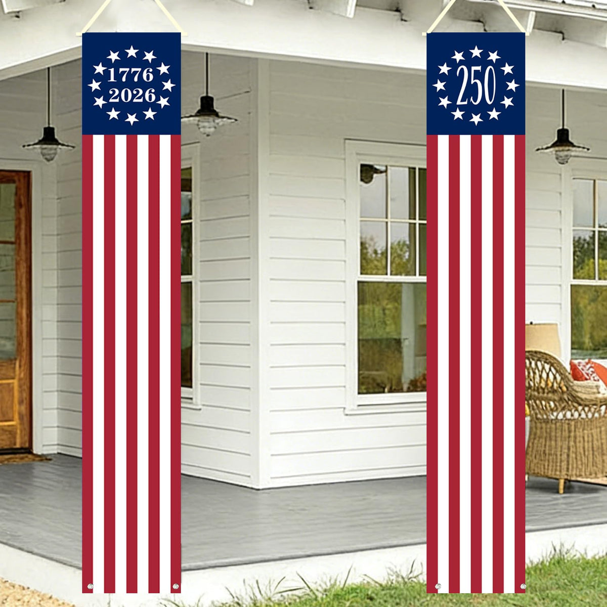 aolime 250th Anniversary American Flag Banner front view