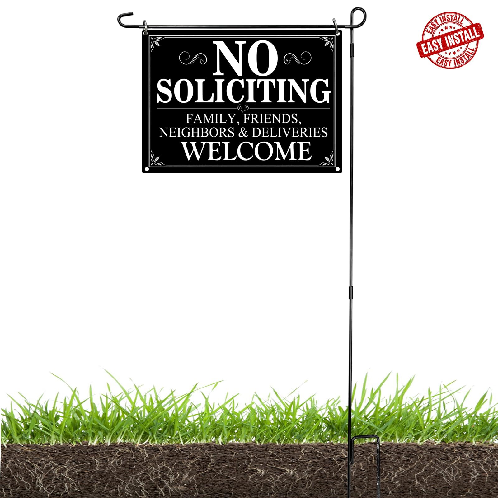AOOCY No Soliciting Sign in residential setting