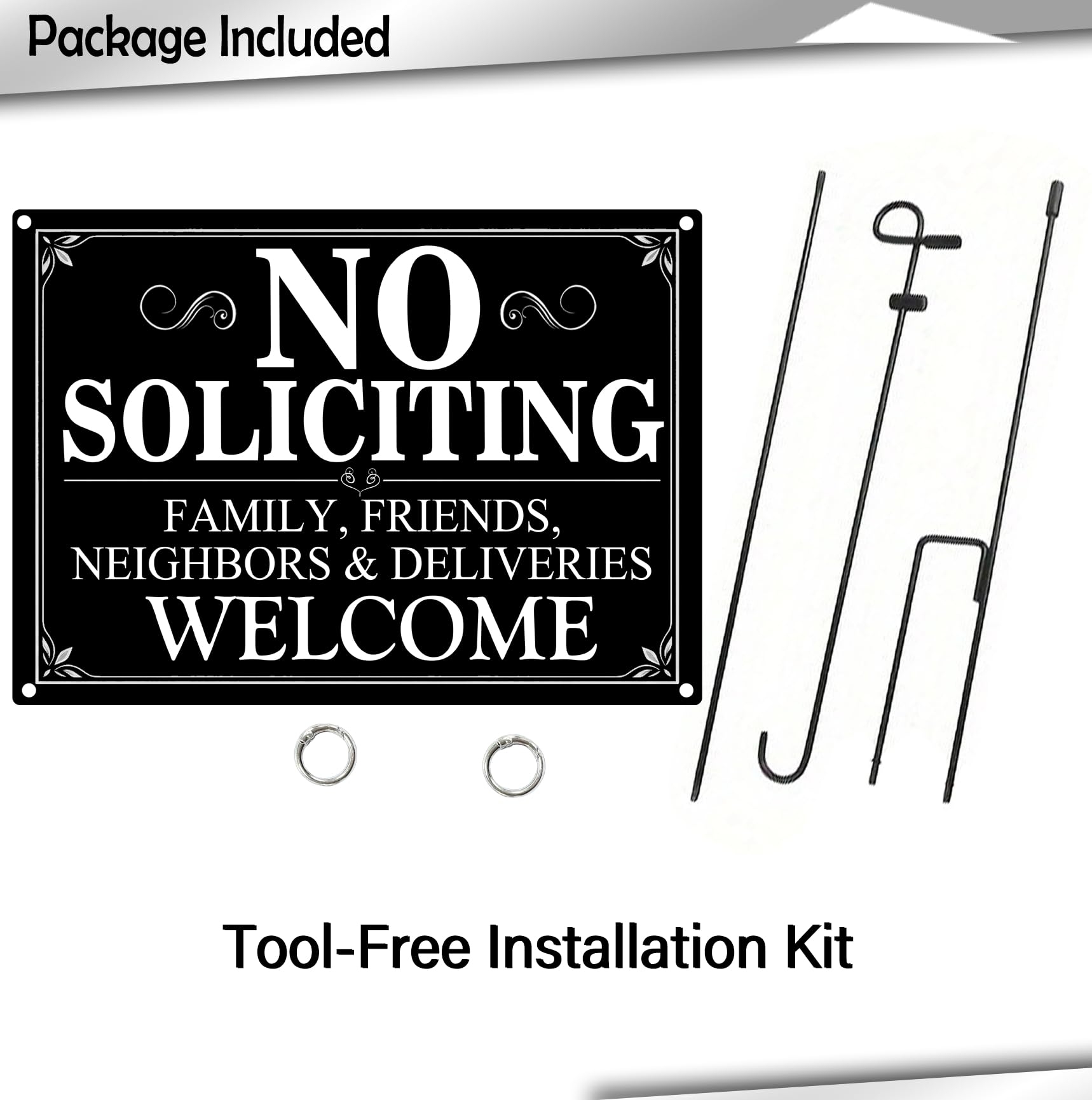 AOOCY No Soliciting Sign showing outdoor durability