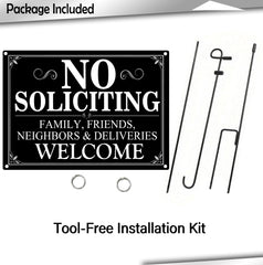 AOOCY No Soliciting Sign showing outdoor durability