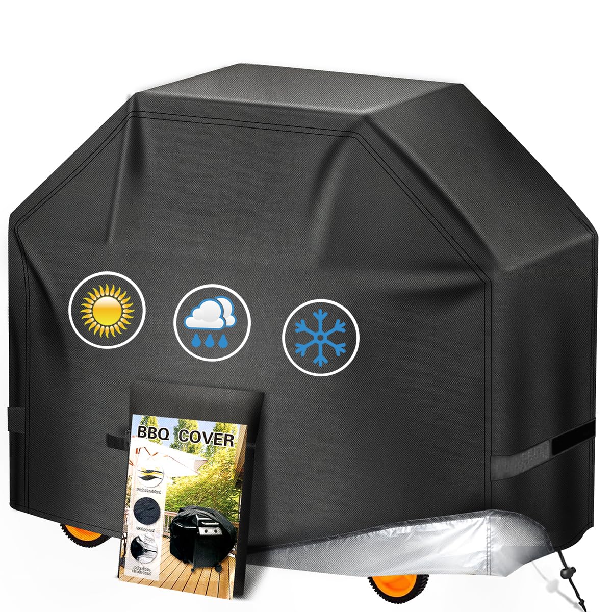 Aoretic Grill Cover 65 inch black model front view