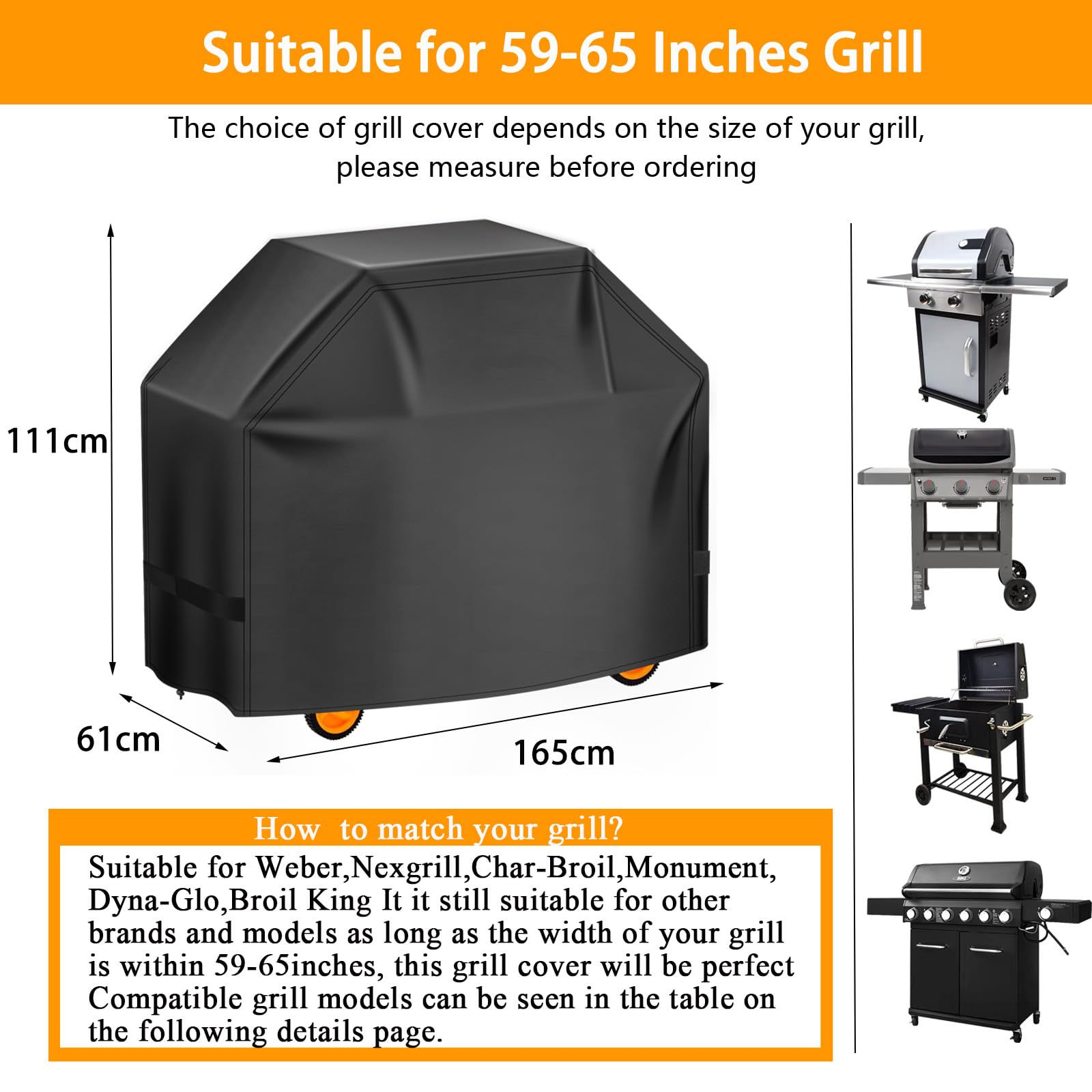 Aoretic Grill Cover adjustable straps close-up