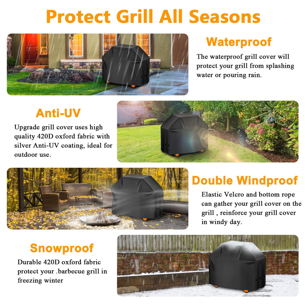 Aoretic Grill Cover back view showing full coverage