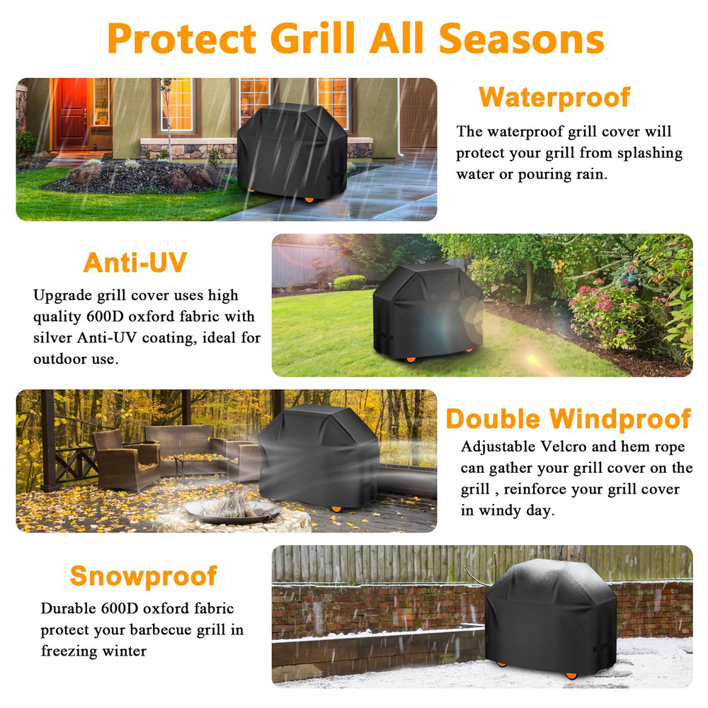 Aoretic grill cover demonstrating UV resistance in sunlight