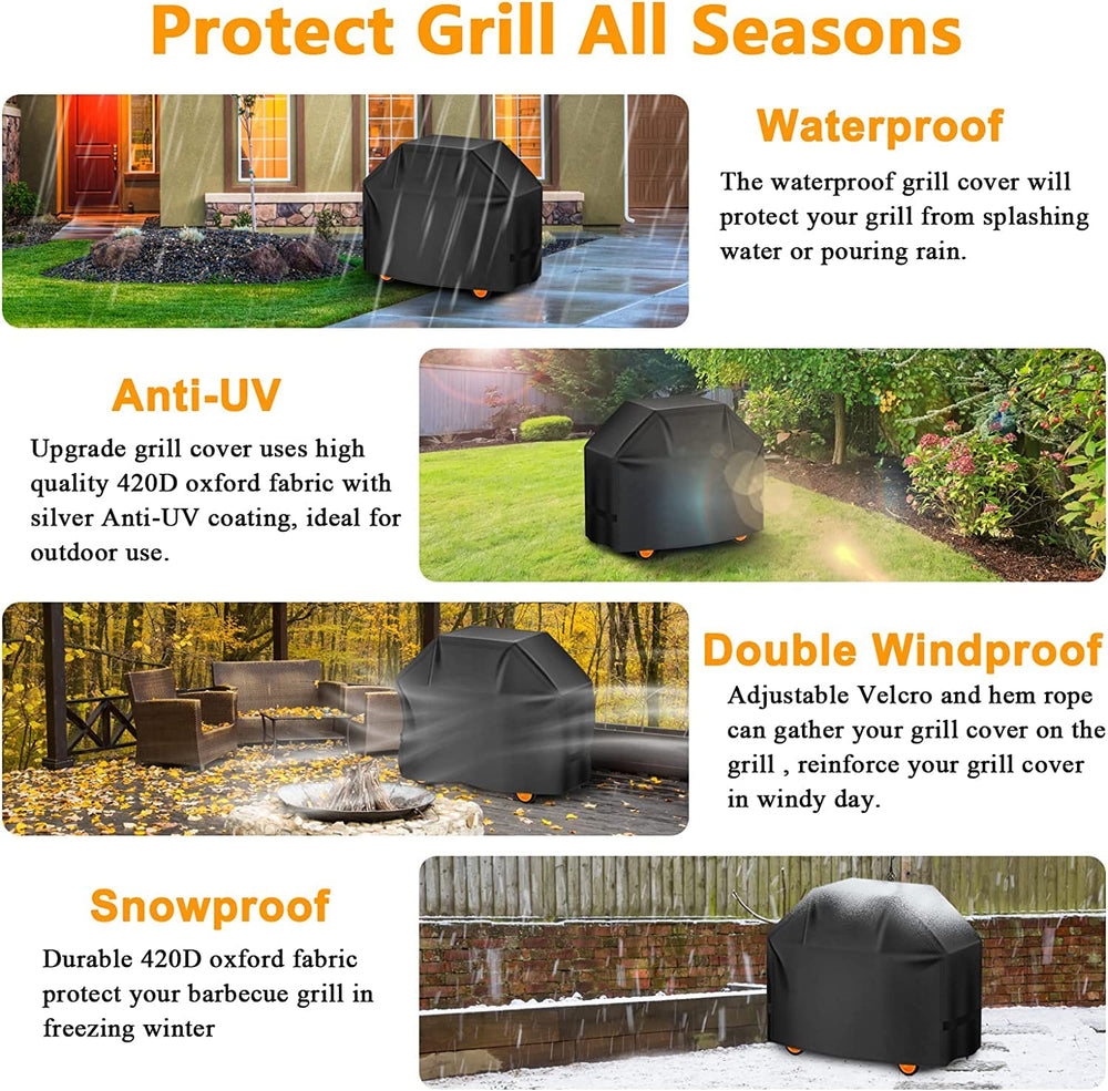 Aoretic grill cover in folded position showing storage size
