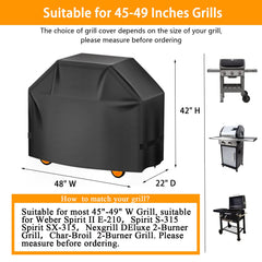 Aoretic grill cover on a BBQ grill in outdoor setting