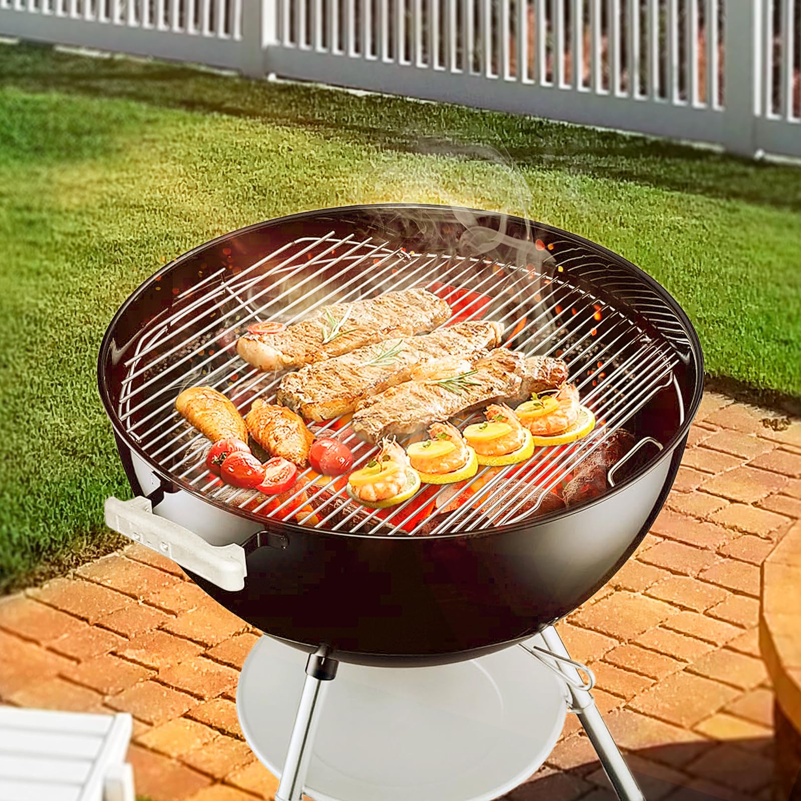 AOREWTGGH 22 Inch Grill Grate Replacement for Weber, grilling vegetables