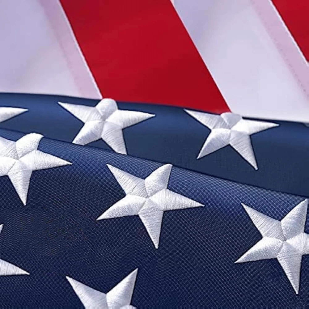 AOTAI 4x6 FT American Flag front view with embroidered stars