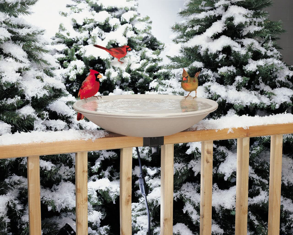 API Heated Bird Bath front view, light stone color