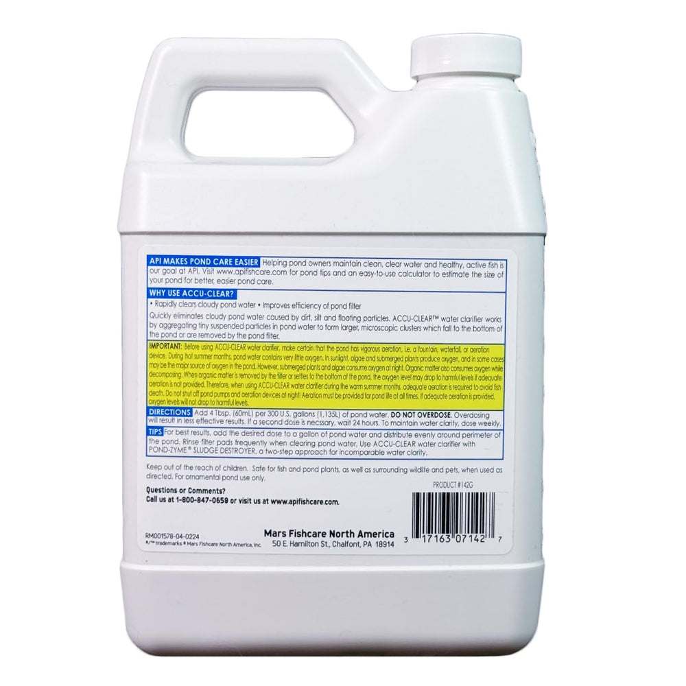 API Pond ACCU-Clear 32 oz water clarifier bottle side view