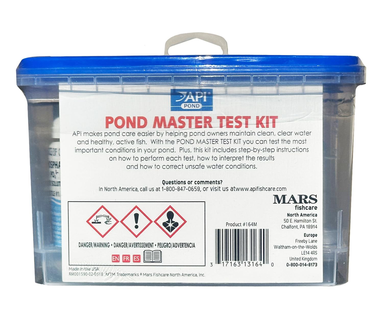 API Pond Master Test Kit contents including test tubes and color charts
