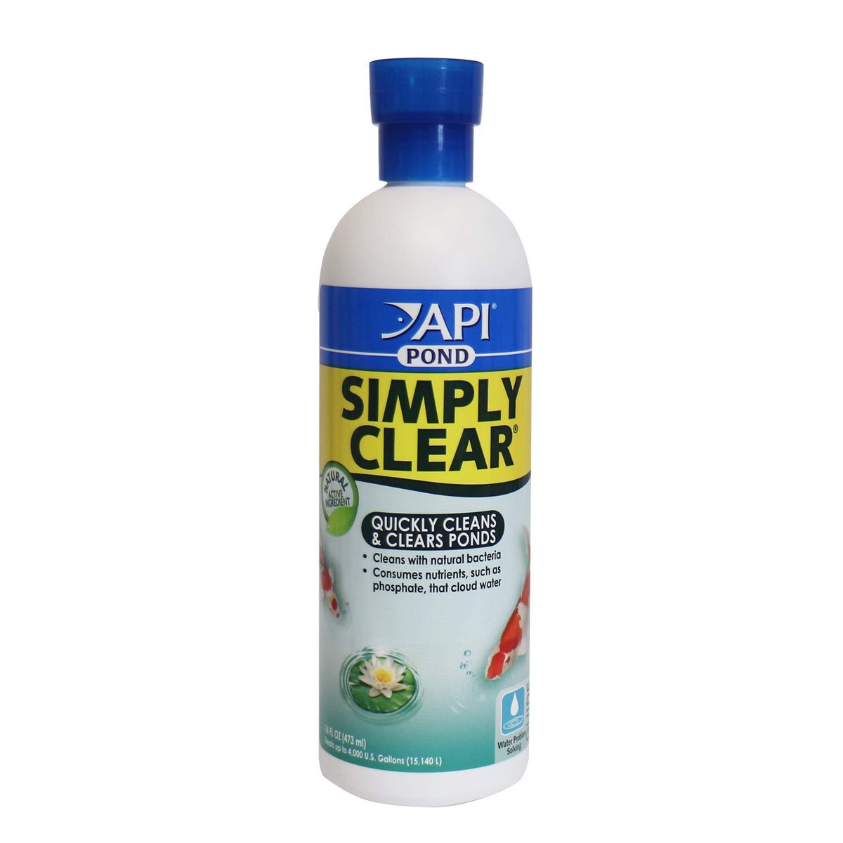 API POND SIMPLY CLEAR Pond Water Clarifier 16-Ounce Bottle front view