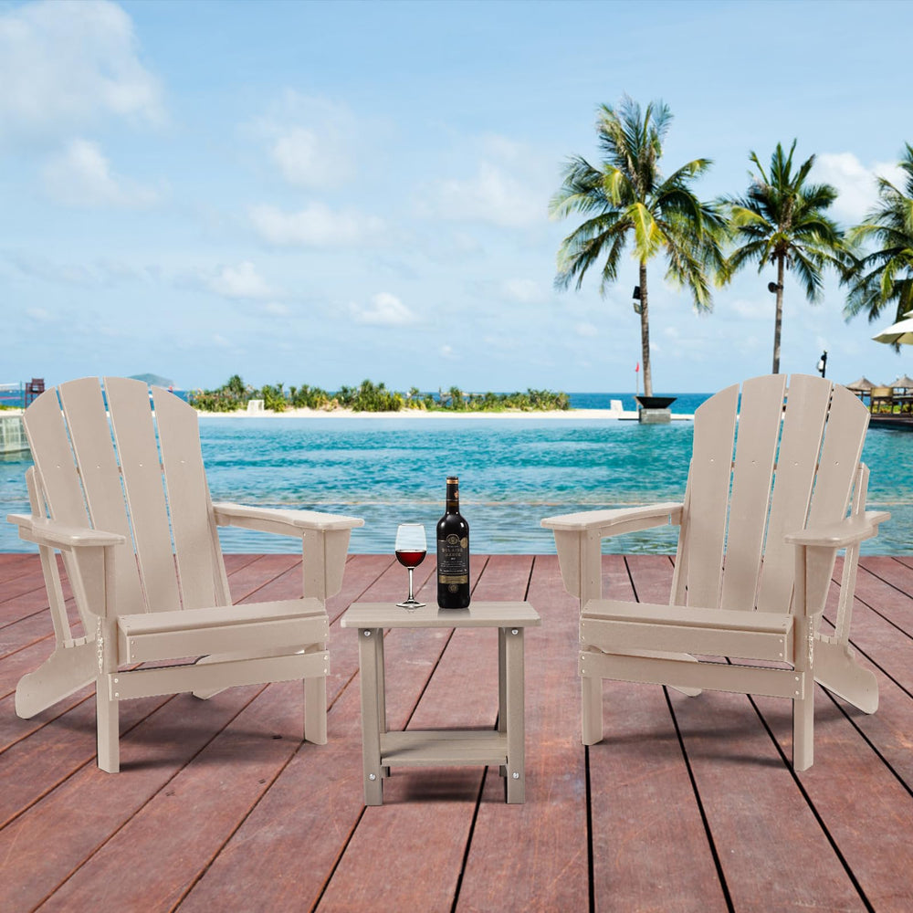 Apolimi Adirondack Outdoor Side Table assembled with decorative items