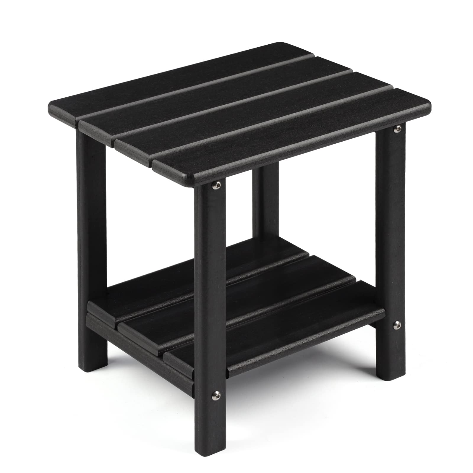 Apolimi Adirondack Outdoor Side Table black front view