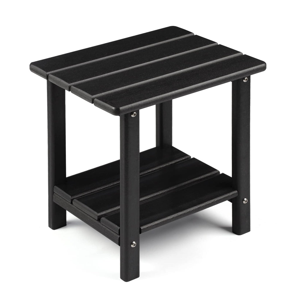 Apolimi Adirondack Outdoor Side Table black front view