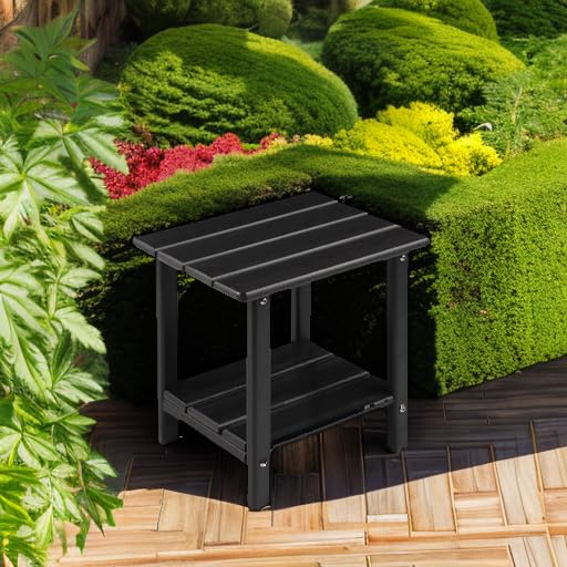 Apolimi Adirondack Outdoor Side Table black with two tiers