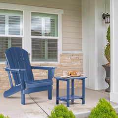 Apolimi Adirondack Outdoor Side Table dark blue side view