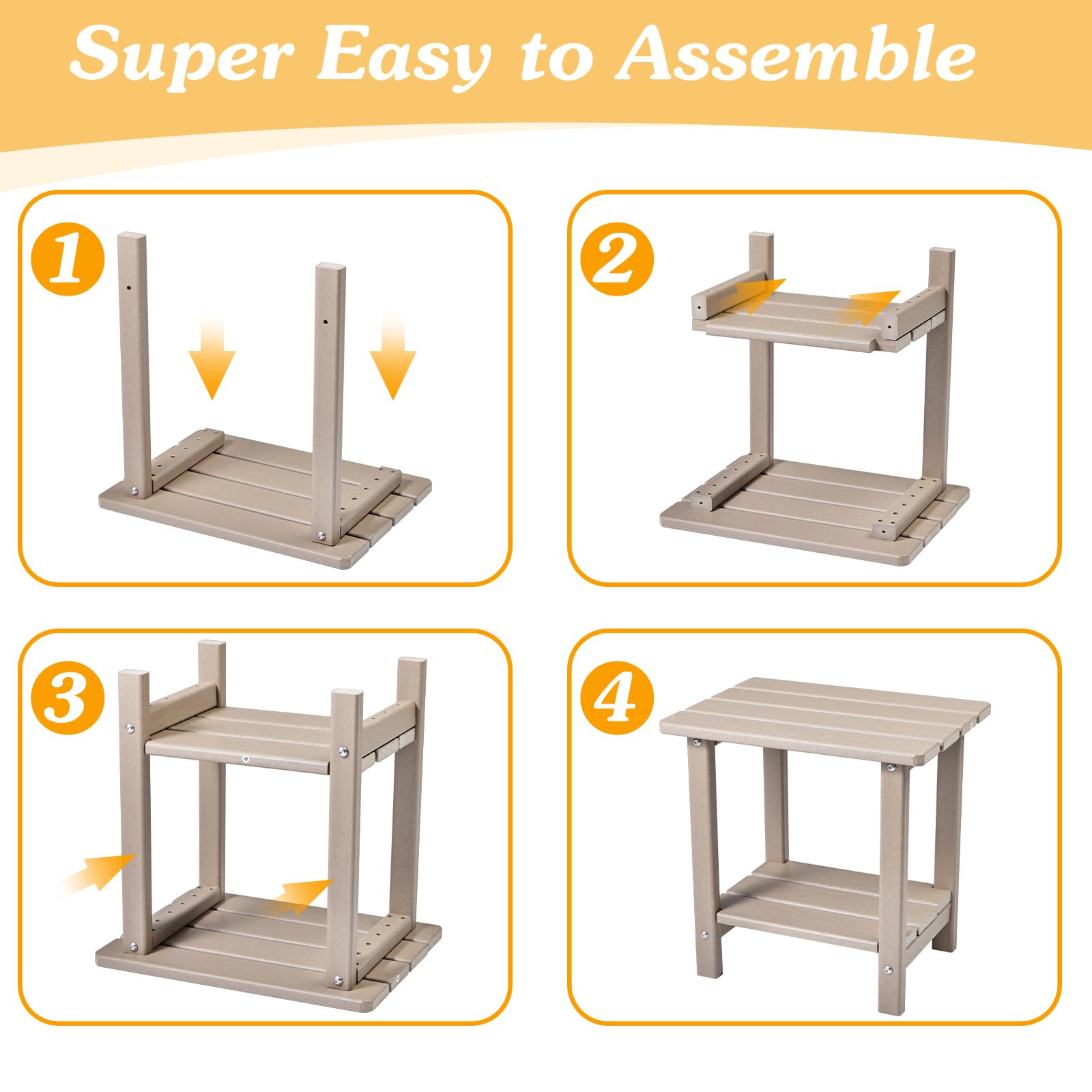 Apolimi Adirondack Outdoor Side Table dimensions displayed