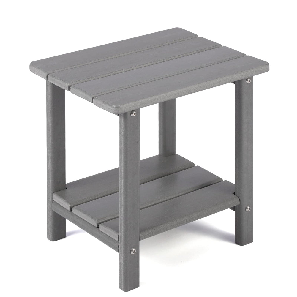 Apolimi Adirondack Outdoor Side Table front view in light grey