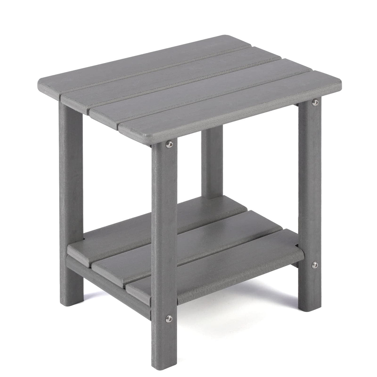 Apolimi Adirondack Outdoor Side Table front view in light grey
