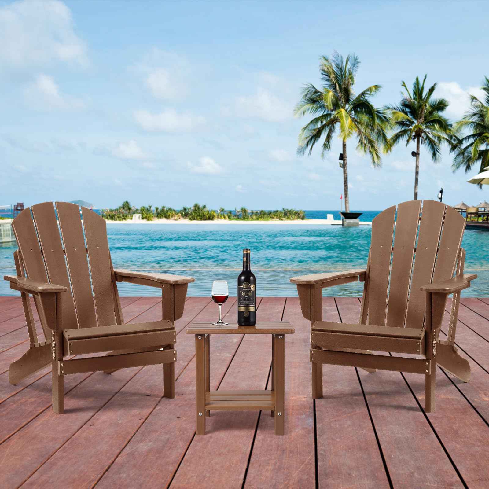Apolimi Adirondack Outdoor Side Table in a patio setting