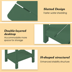 Apolimi Adirondack Outdoor Side Table set beside a lounge chair