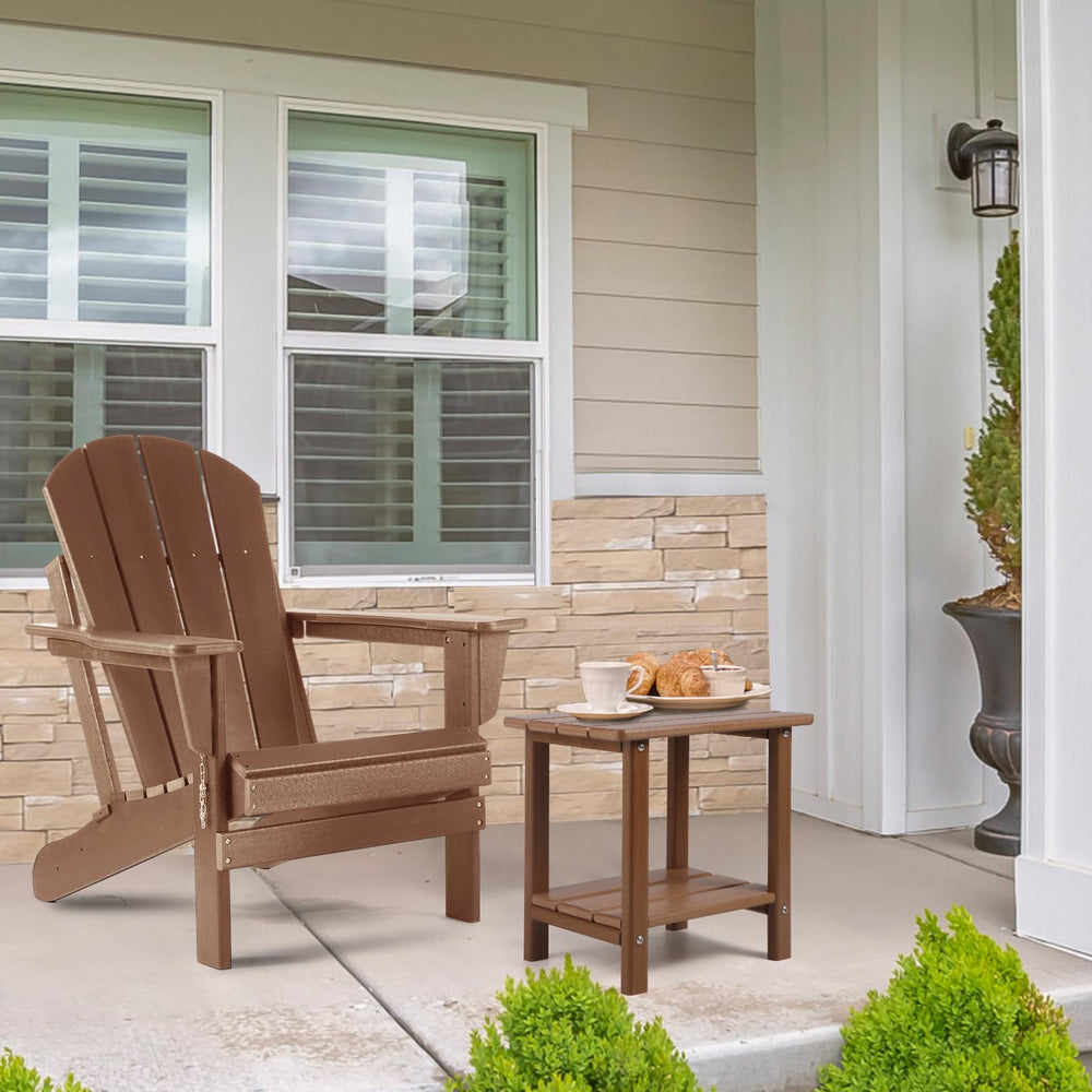 Apolimi Adirondack Outdoor Side Table side view with two tiers