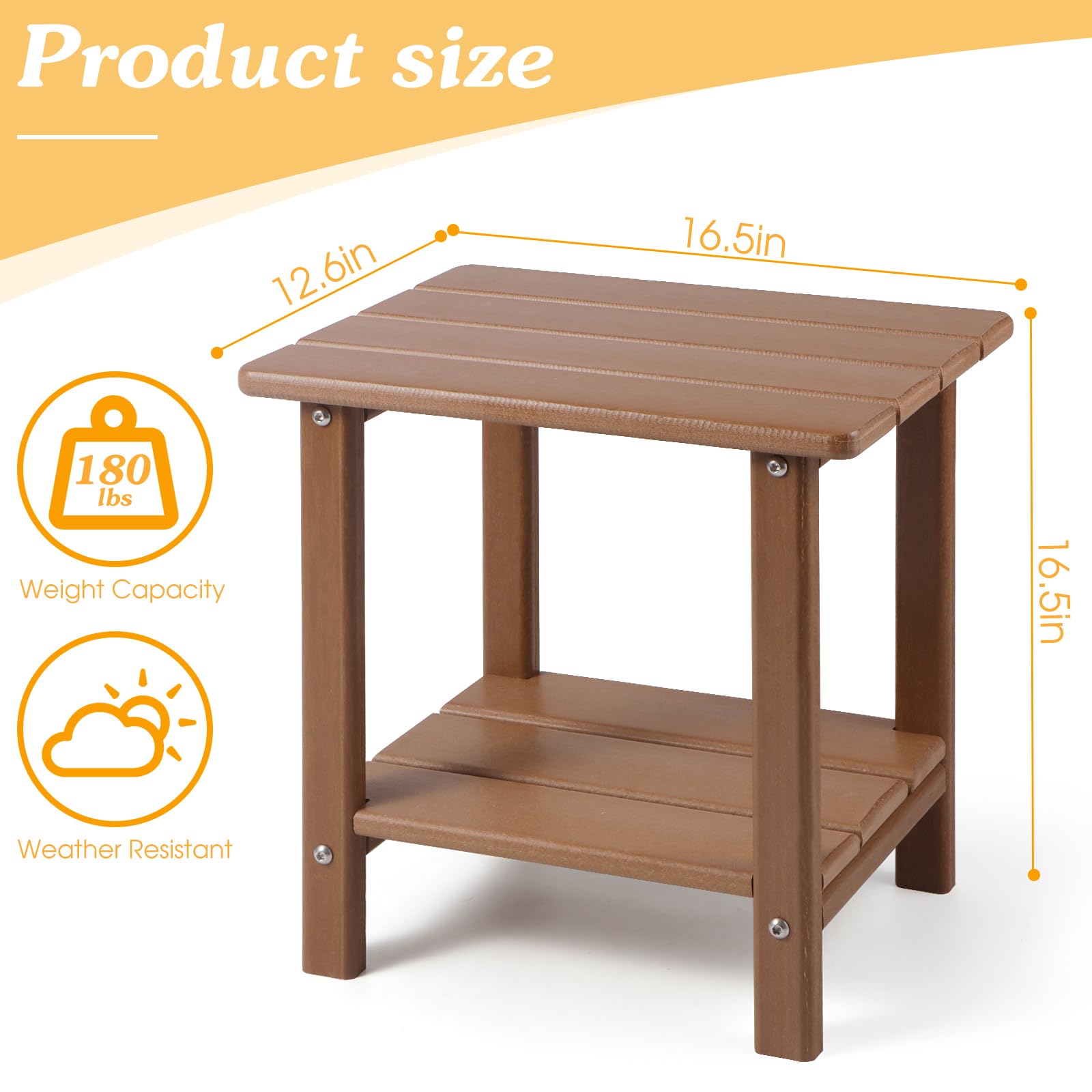 Apolimi Adirondack Outdoor Side Table with books and drinks