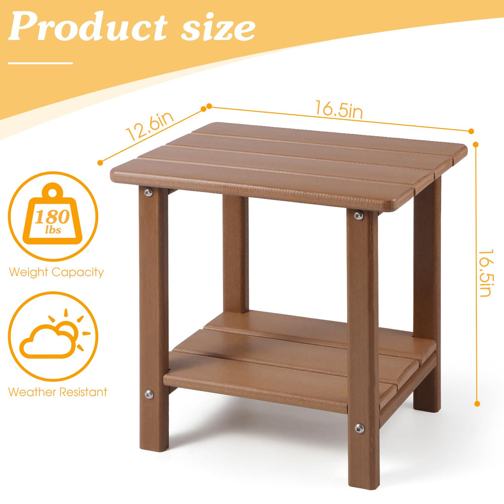 Apolimi Adirondack Outdoor Side Table with books and drinks