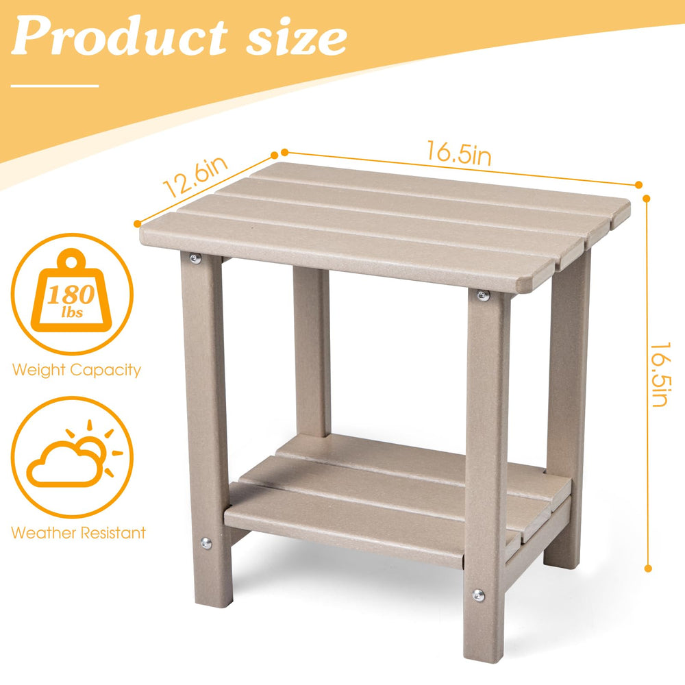 Apolimi Adirondack Outdoor Side Table with drinks on top tier