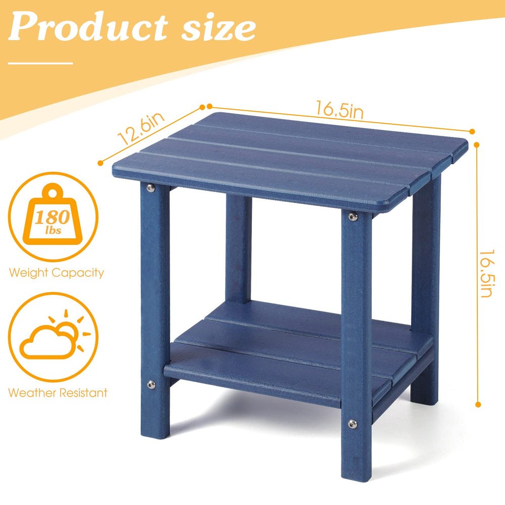 Apolimi Adirondack Outdoor Side Table with items on it