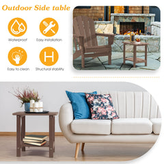 Apolimi outdoor side table assembled next to an Adirondack chair