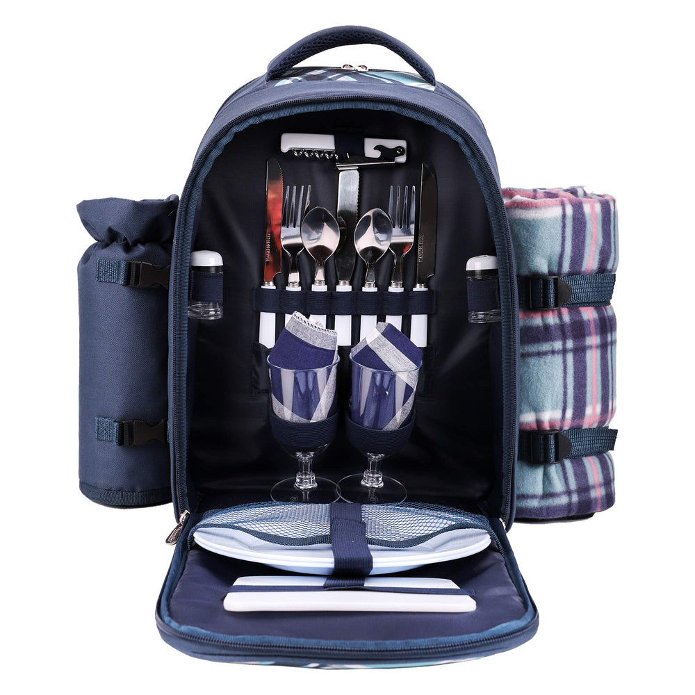 Apollo Walker Picnic Backpack blue front view
