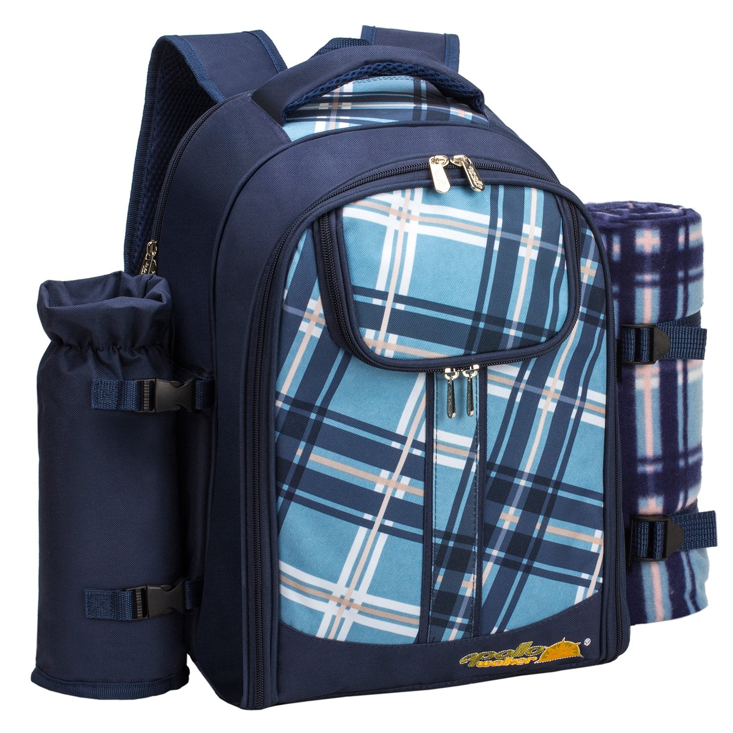 Apollo Walker Picnic Backpack on grass with picnic setup