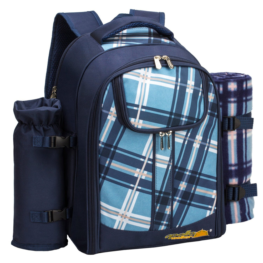 Apollo Walker Picnic Backpack on grass with picnic setup