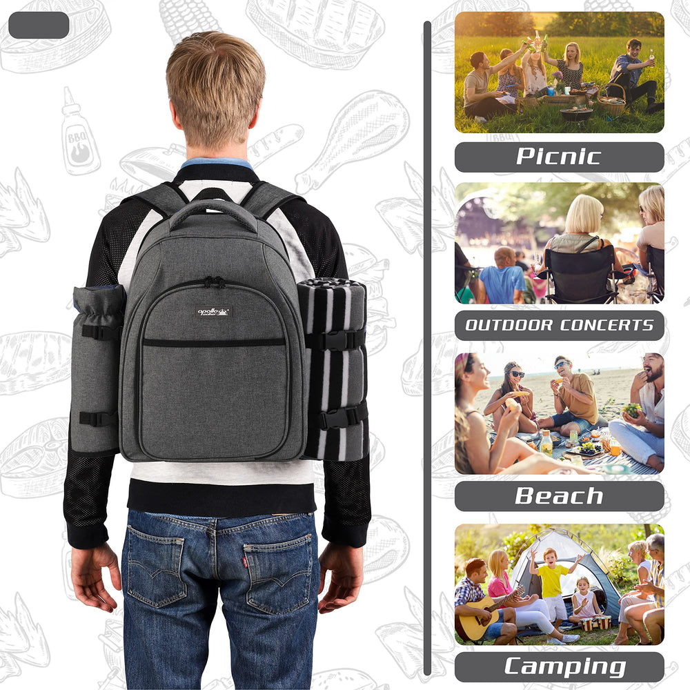 Apollo Walker Picnic Backpack with fleece blanket spread out