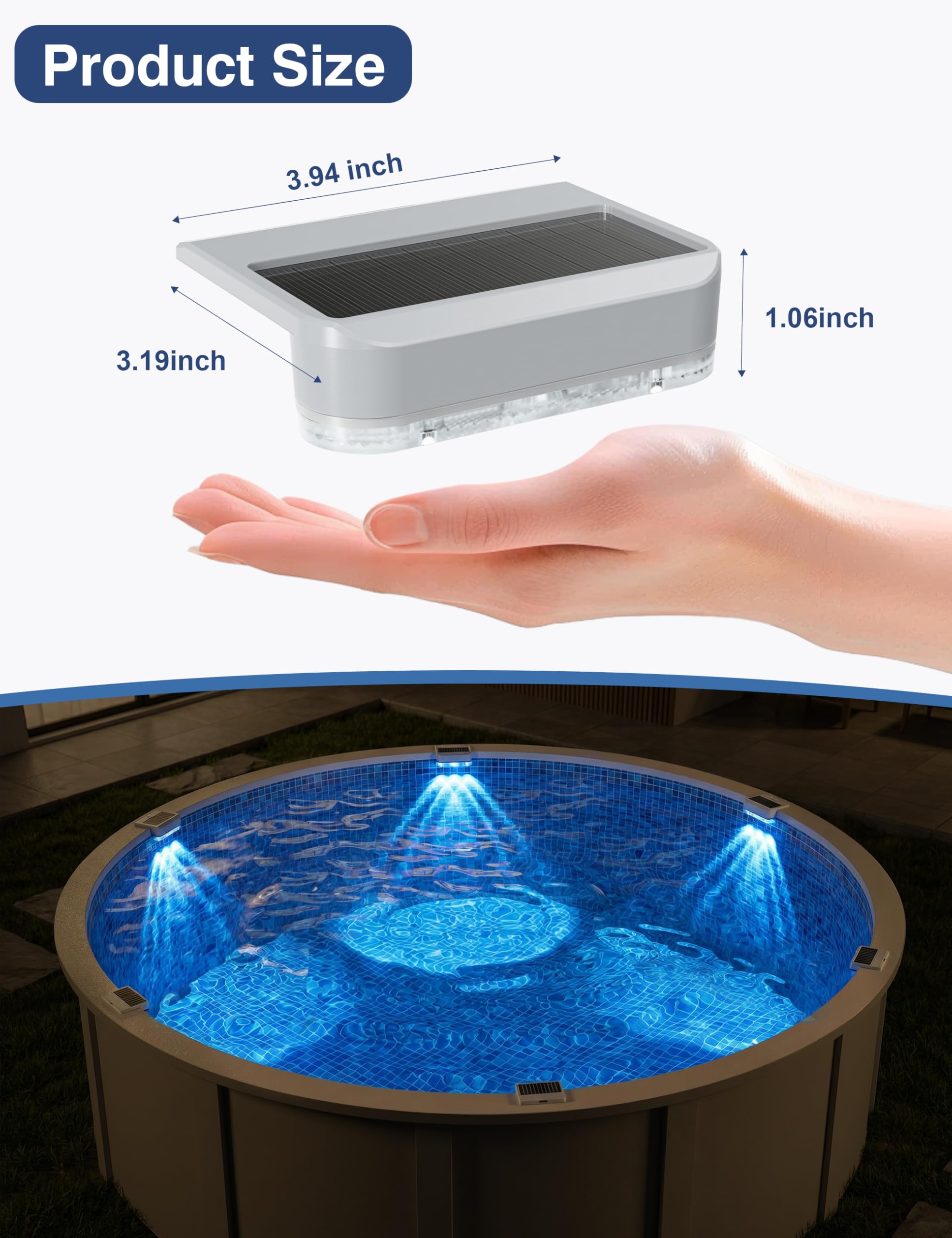 APONUO solar lights during a night pool party