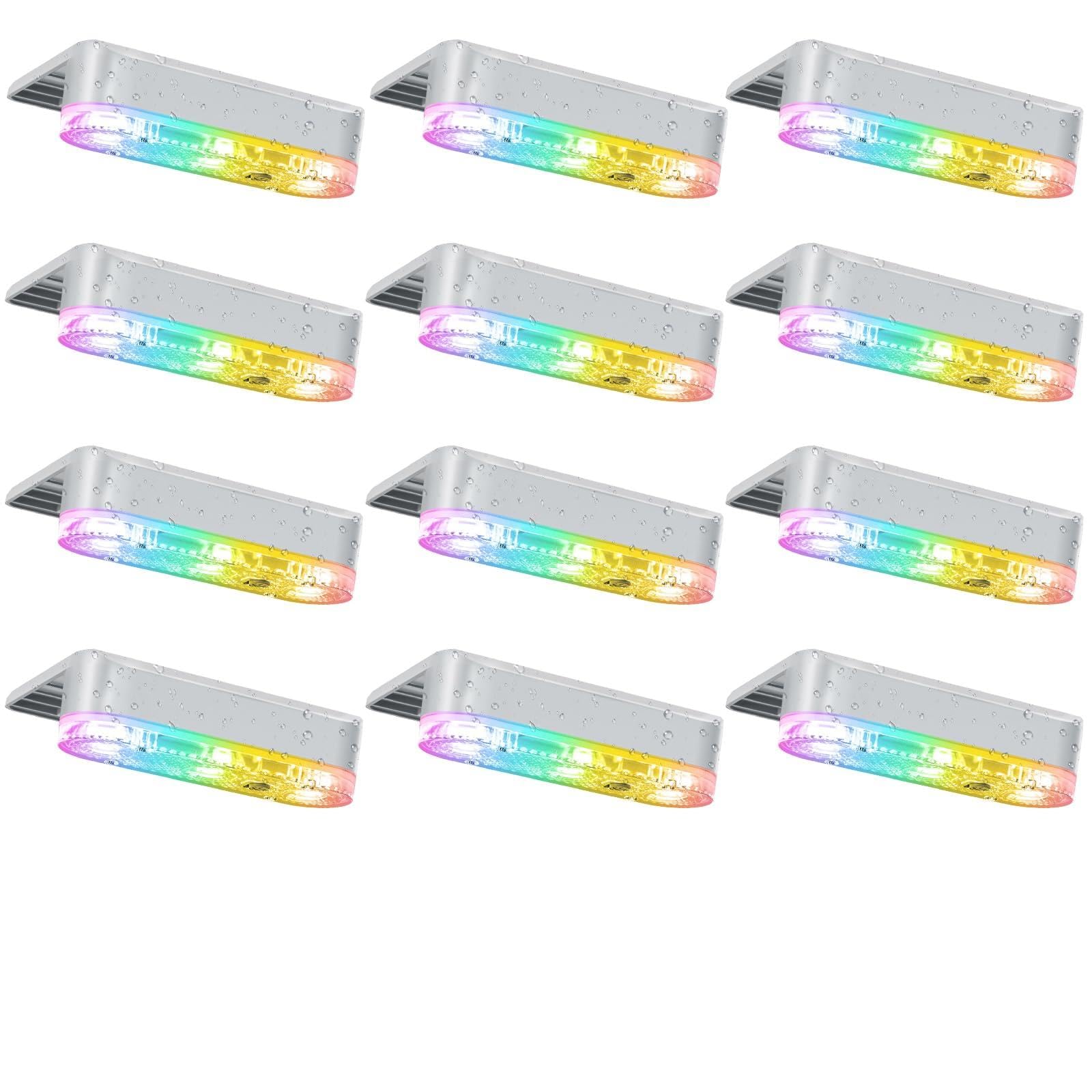 APONUO Solar Pool Lights 8 Pack with colorful illumination