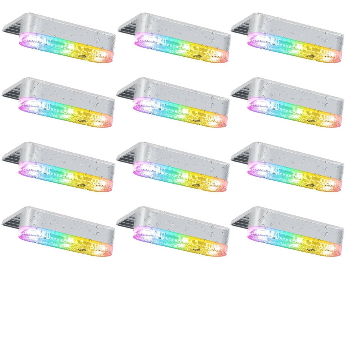 APONUO Solar Pool Lights 8 Pack with colorful illumination