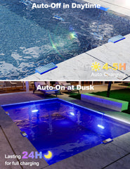 APONUO Solar Pool Lights installation on pool wall