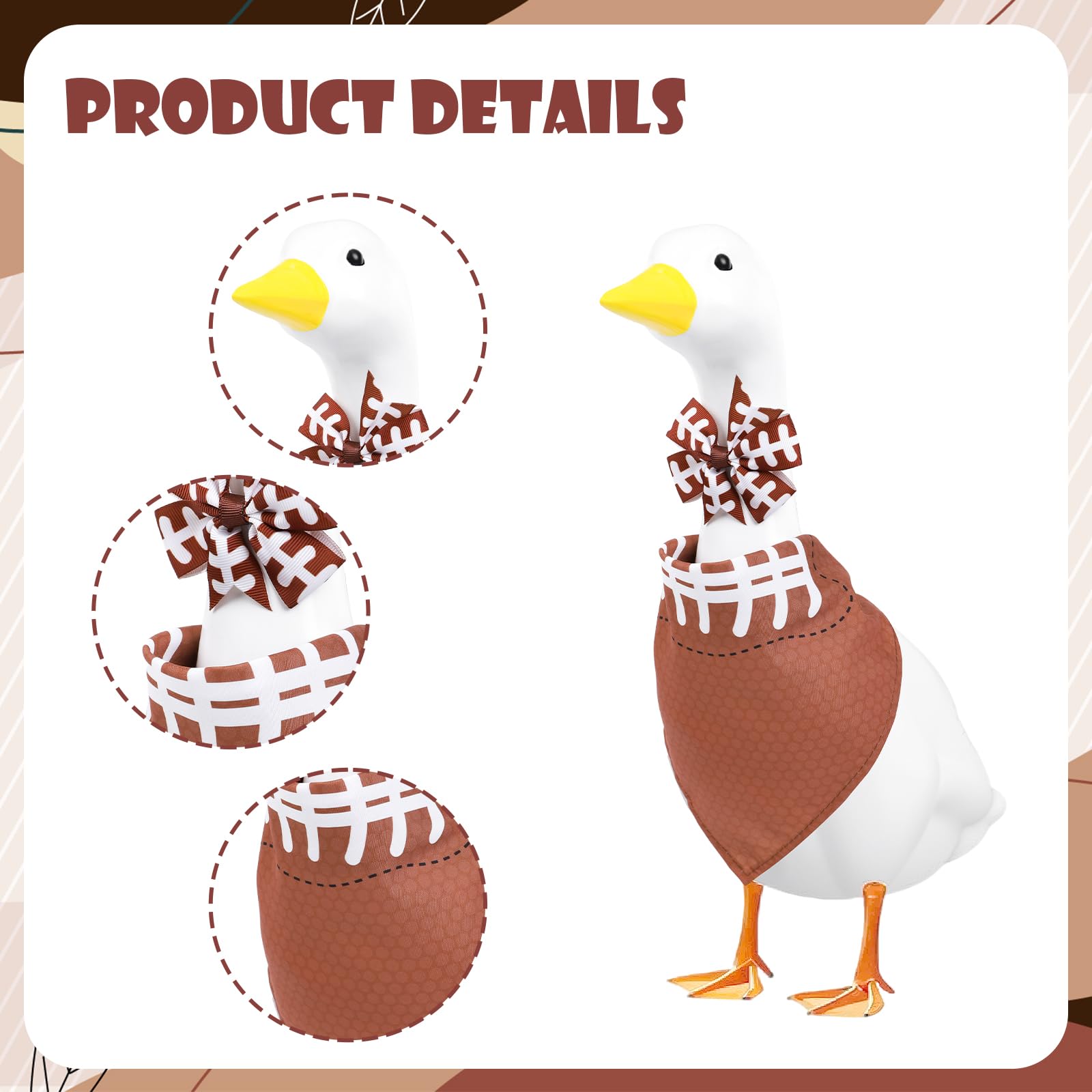 Aposwow bandana with football pattern for garden goose decoration