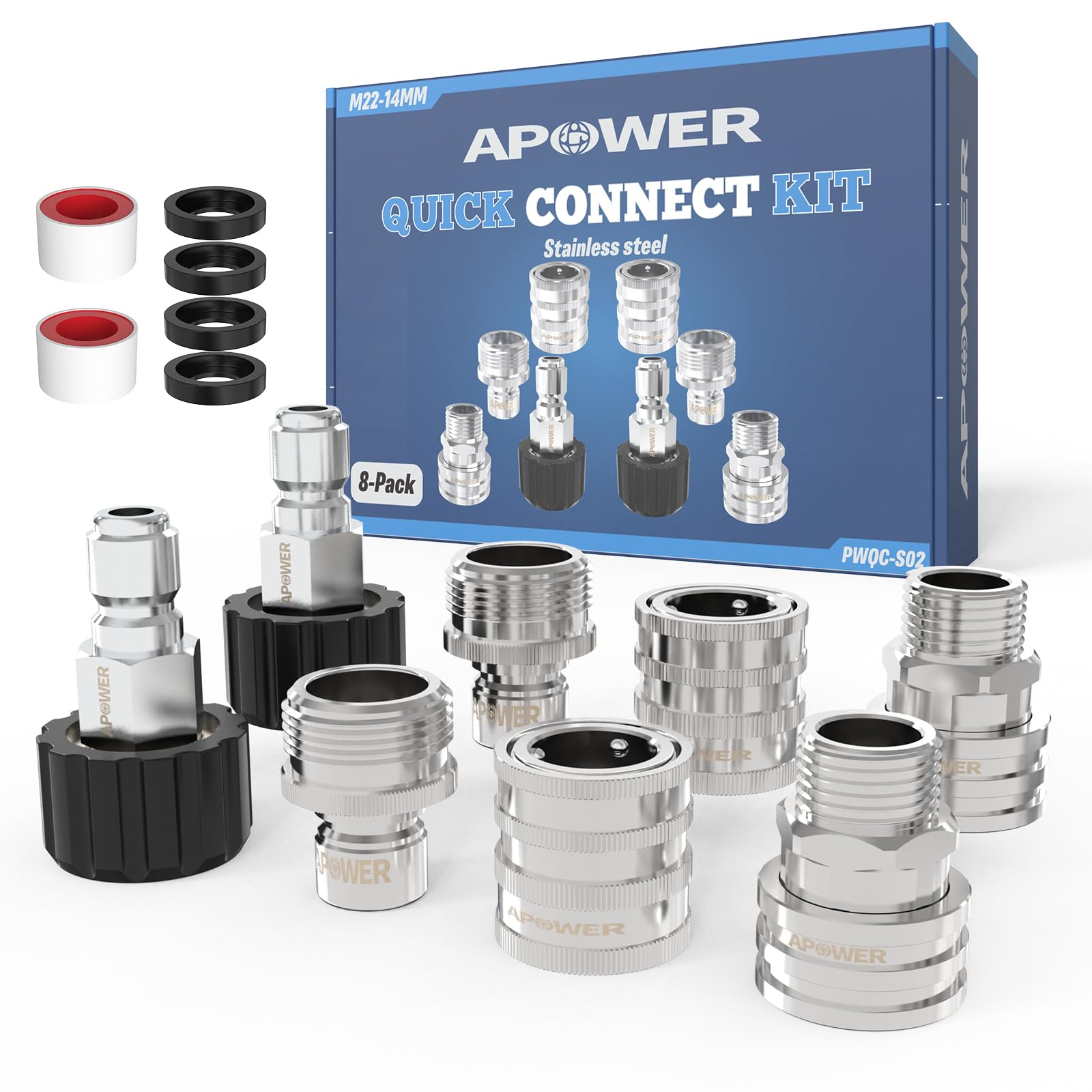 APOWER Pressure Washer Quick Connect Kit packaging front view