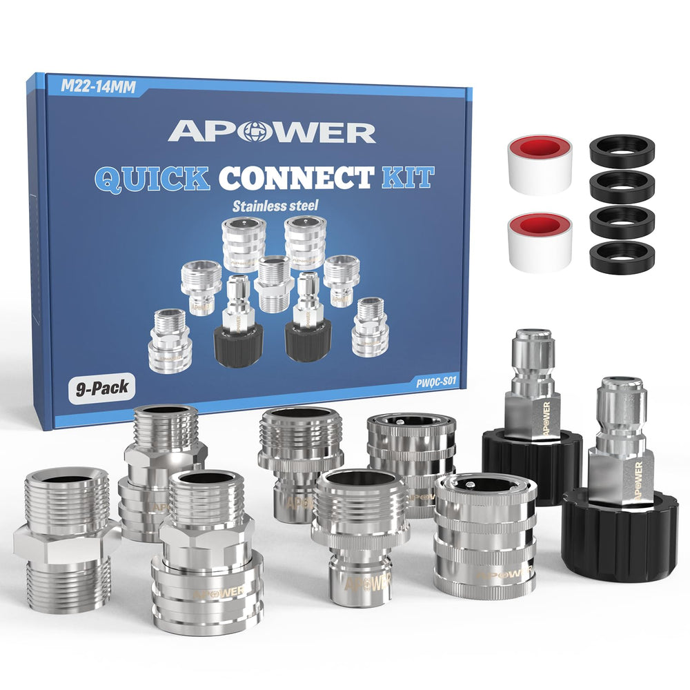 APOWER Quick Connect Kit front view with connectors and packaging