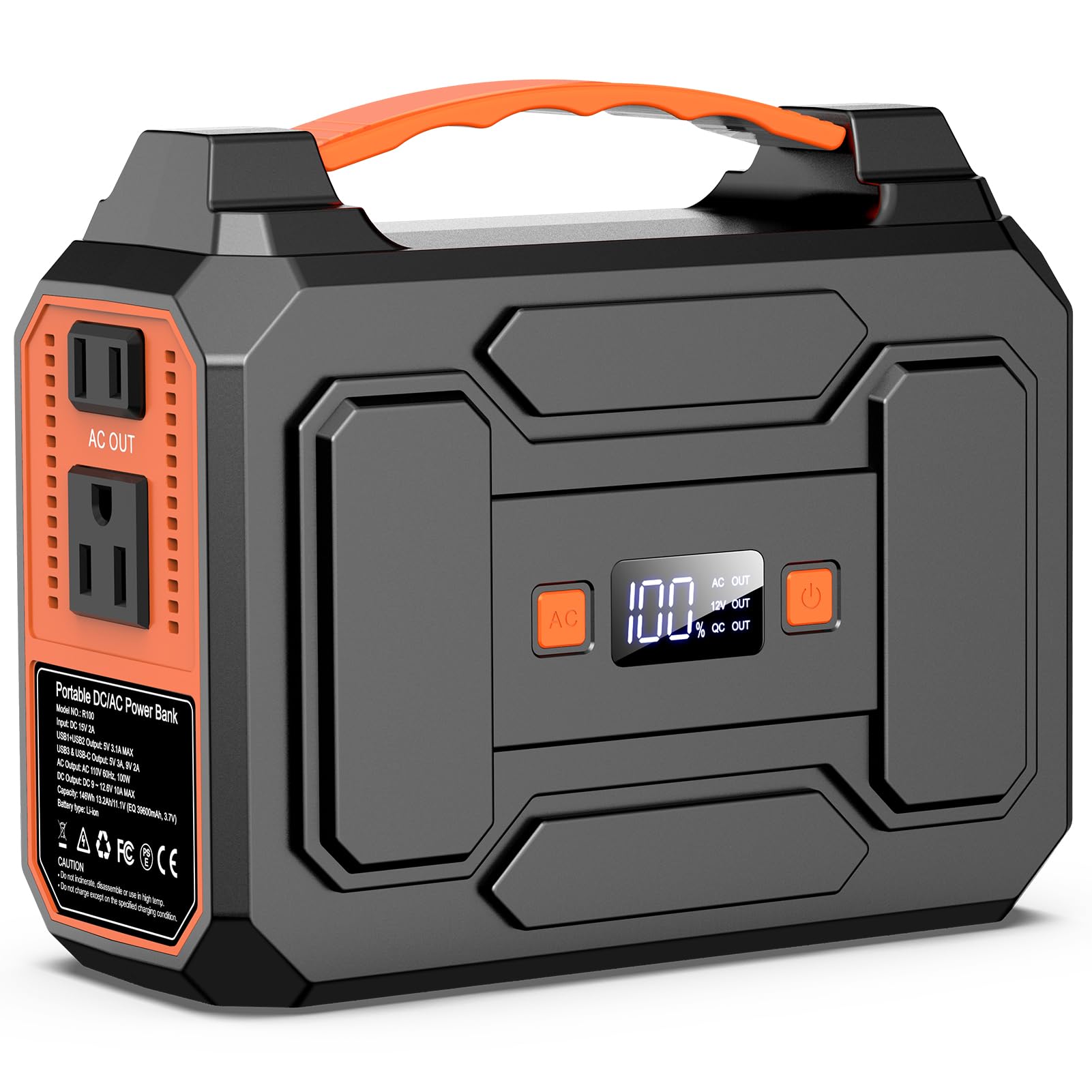 Apowking Portable Power Station front view with orange colour
