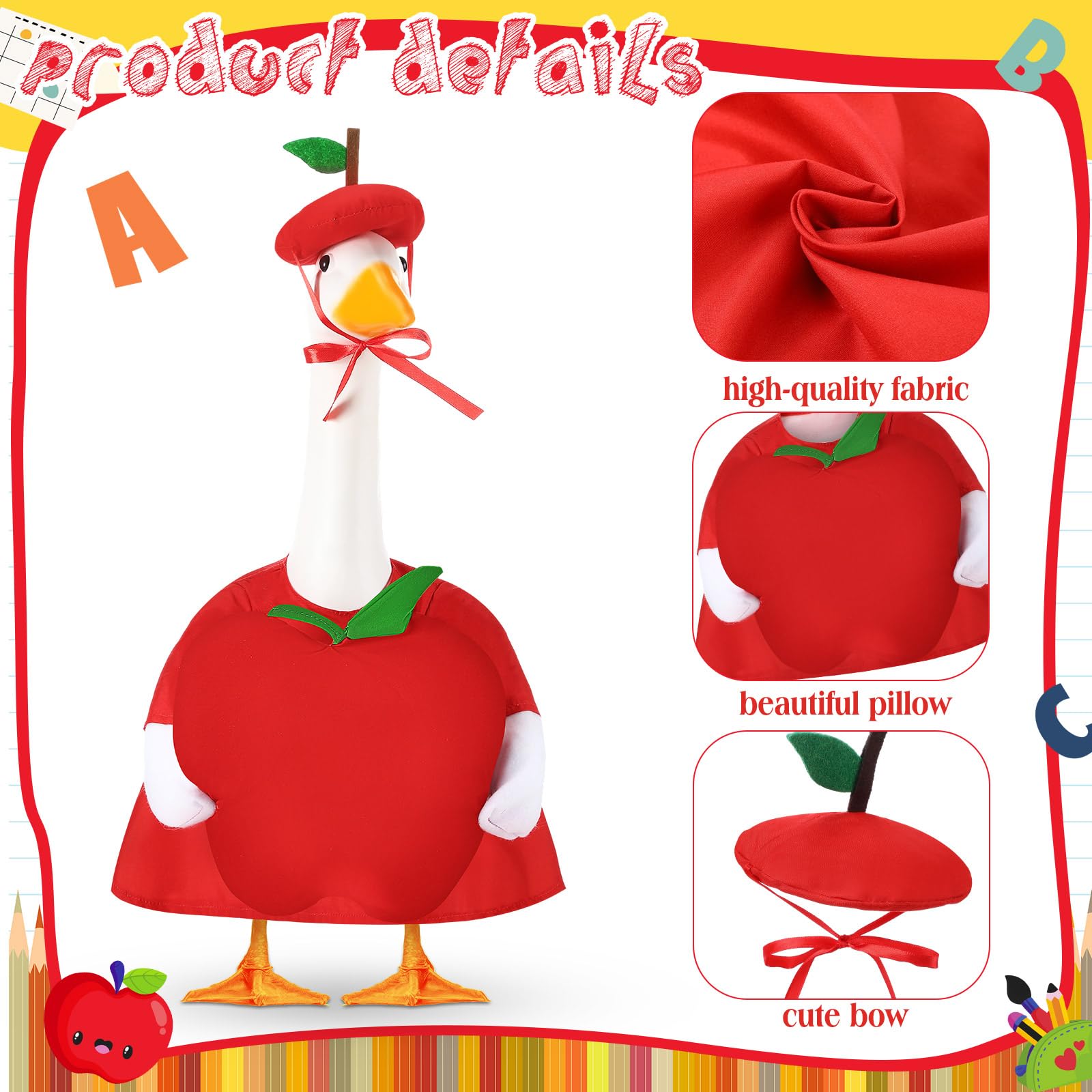 Apple pillow T-shirt for goose decoration front view