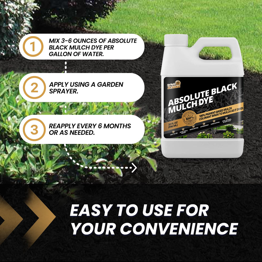 Application of Absolute Black Mulch Dye with sprayer