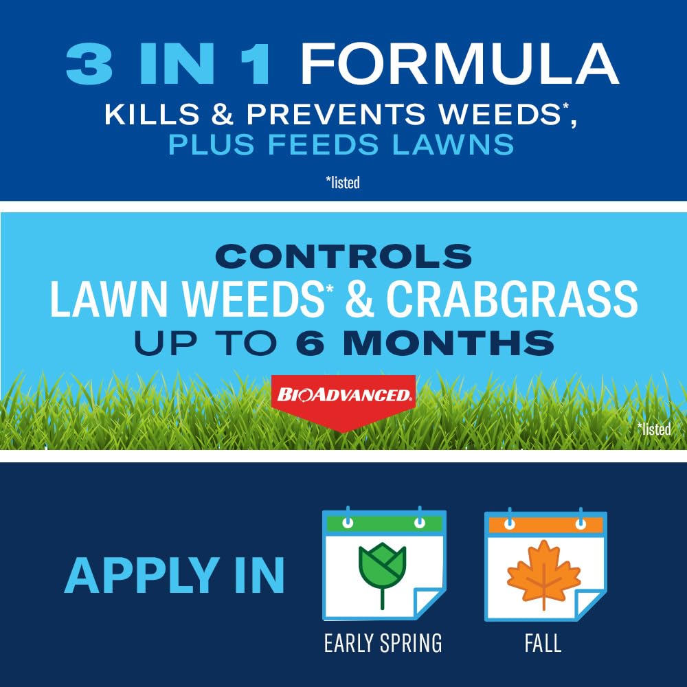 Application of BioAdvanced Weed and Feed on a lawn